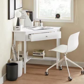 Compact Hoekbureau met Lade en Plank – 76×76 cm Werkblad, Verzenden, Nieuw