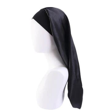 Zijden Slaapmuts Zwart - Lang Slaap Muts - Bonnet, Verzenden, Nieuw