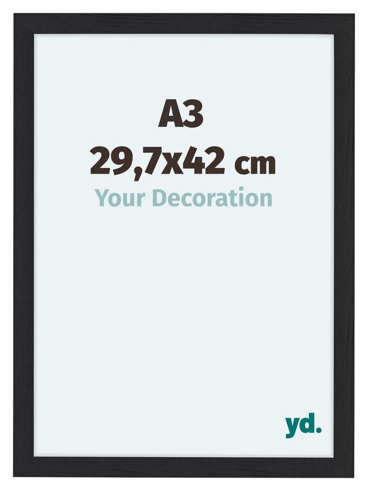 Fotolijst A3 - 29,7x42 cm - Zwart - Houtnerf - MDF - Como, Huis en Inrichting, Woonaccessoires | Lijsten, Nieuw, Verzenden