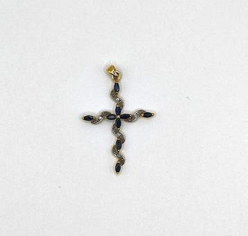 Kruishanger - 18 karaat Geel goud, Witgoud - 1.55ct. tw.