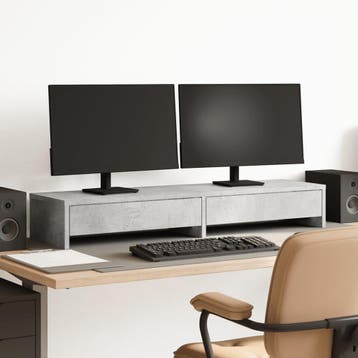 vidaXL Monitorstandaard met lades 100x27x15 cm bewerkt hout, Verzenden, Nieuw