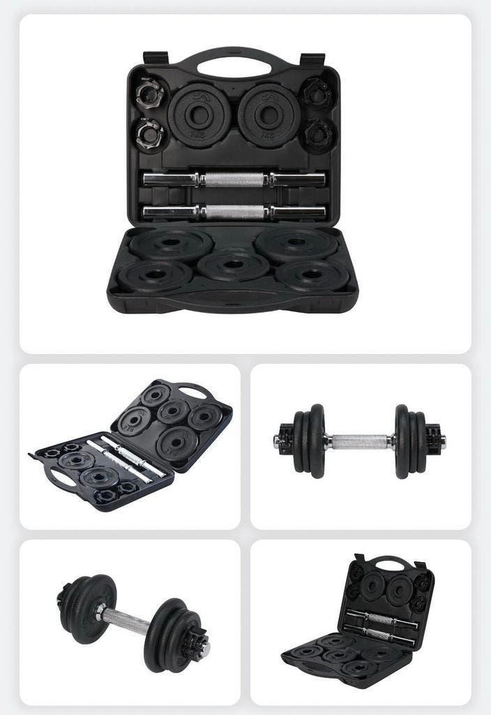 homesport Halterset 30 kg, Sport en Fitness, Fitnessmaterialen, Dumbbell, Nieuw, Armen, Benen, Borst, Buik, Rug, Verzenden