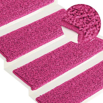 vidaXL Trapmatten 15 st 65x21x4 cm Roze Rechthoekige Rand, Verzenden, Nieuw