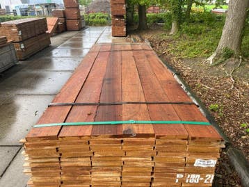Ca. 138x Guyana Teak Beschoeiingsplanken, 20x150mm, lengt, Nieuw