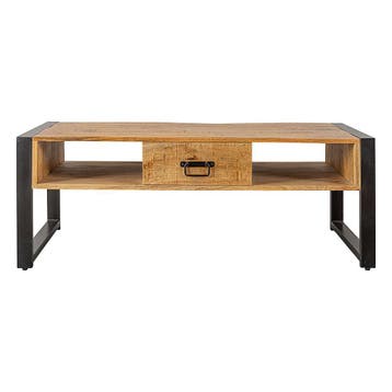 Salontafel Mangohout Britt 120 cm, Huis en Inrichting, Tafels | Salontafels, Verzenden, Nieuw, Industriële meubels, Overige vormen