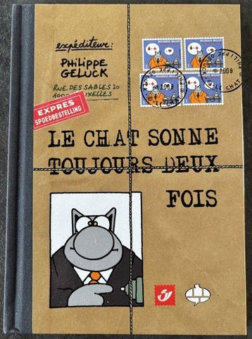 Philabédé - Le Chat - Le Chat Sonne Toujours 2 fois + timbre, Nieuw