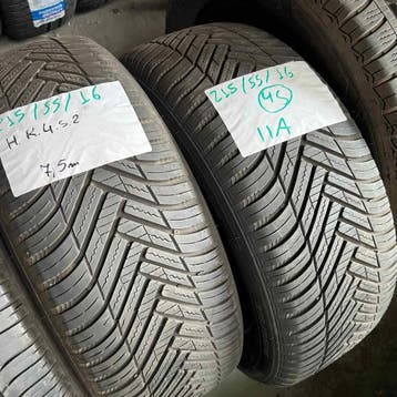 2 x Hankook 215-55-16 4 Seizoenbanden 7,5mm, 16 inch, Ophalen of Verzenden, All Season, Band(en)