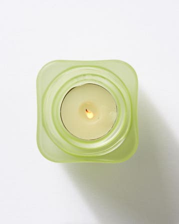 HEMA Theelichthouder 7x7cm Kub glas mat groen, Verzenden
