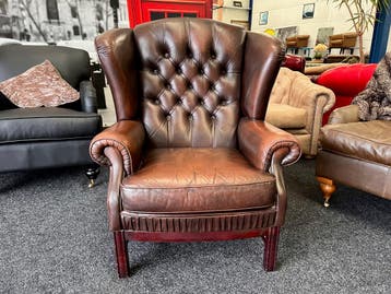 Chesterfield Maarssen !! Vintage Leren Chesterfield Fauteuil, Huis en Inrichting, Fauteuils, Ophalen, Gebruikt, Leer, CHESTERFIELD