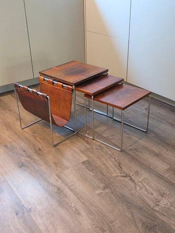 Van Elderen / Brabantia - Set bijzettafels (3) - Palissander, Antiek en Kunst, Antiek | Meubels | Stoelen en Banken