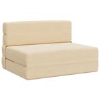 vidaXL Vouwbare Bankbed Crèmekleurig 100 x 80 x 60 cm Stof, Huis en Inrichting, Banken | Bankstellen, Verzenden, Nieuw, Stof, Minder dan 150 cm