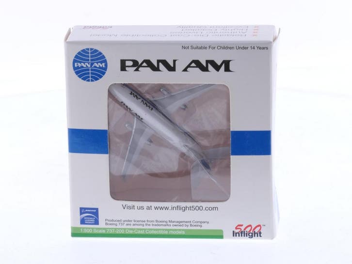 Schaal 1:500 Inflight500 355 4073 Boeing 737-200 Pan Am-C..., Hobby en Vrije tijd, Modelbouw | Vliegtuigen en Helikopters, Zo goed als nieuw