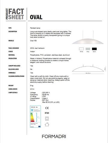 Formadri hanglamp circulair design OV150BL Sale, Ophalen, Overige materialen, Nieuw, 75 cm of meer