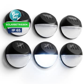LED Solar Wandlamp Set van 6 Ø11cm (Verlichting), Verzenden, Nieuw