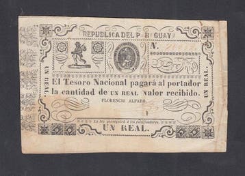 Paraguay. - 1 Real - 1865 - Pick 18a (Zonder minimumprijs)