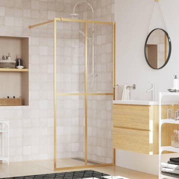 vidaXL Inloopdouchewand transparant 90x195 cm ESG-glas, Verzenden, Nieuw
