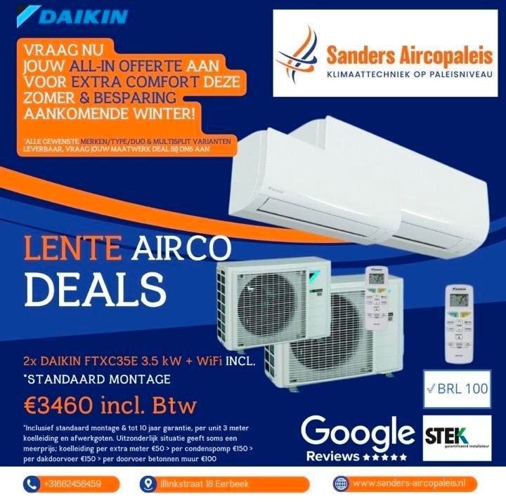 Airco systemen incl montage op korte termijn!!, Witgoed en Apparatuur, Airco's, Nieuw, Afstandsbediening, Energieklasse A of zuiniger