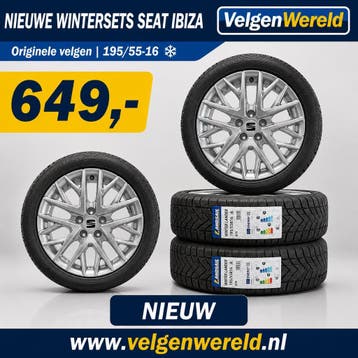 16 inch originele SEAT IBIZA WINTERSET | Lichtmetaal OE, Auto-onderdelen, Banden en Velgen, 16 inch, Banden en Velgen, Nieuw, 195 mm