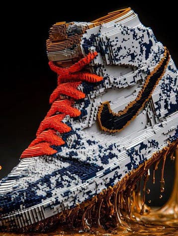 yamila - Air Jordan 1 Voxel con Goteo de Oro en Estilo, Nieuw