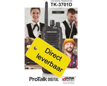 Kenwood TK-3701D digitale licentievrije portofoon  voorraad, Met broekklem, Nieuw, Ophalen of Verzenden, Portofoon of Walkie-talkie