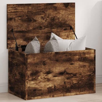 vidaXL Opbergbox 60x35x35 cm bewerkt hout gerookt, Huis en Inrichting, Woonaccessoires | Kisten, Verzenden, Nieuw