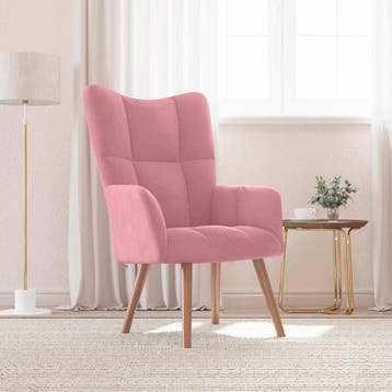 vidaXL Relaxstoel fluweel roze, Verzenden, Nieuw