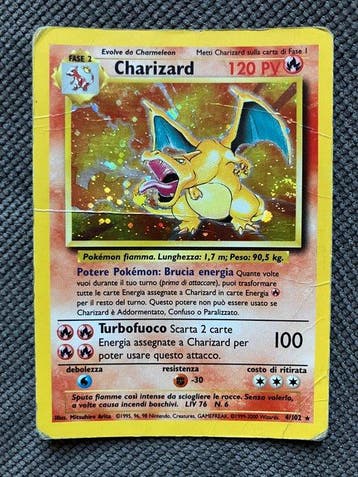 Pokémon - 1 Card - Charizard 4/102 Holo - WOTC - Base set, Nieuw