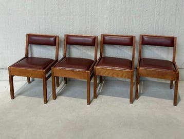 Stoel - hard hout - Set van vier vintage stoelen, Antiek en Kunst
