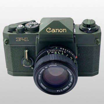 Canon Canon F-1 with NEW FD 50mm F1.4 Olive Drab Repaint |, Nieuw