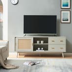 Tv-meubel Susa met lades en schuifdeuren 160x40x65 cm beige, Huis en Inrichting, Kasten | Dressoirs, Verzenden, Nieuw