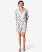 HEMA Damesshort Sally wide fit seersucker bloemen multi, Kleding | Dames, Verzenden, Nieuw