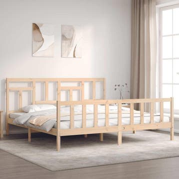 vidaXL Bedframe zonder matras massief grenenhout 200x200 cm, Bruin, Verzenden, Overige maten, 200 cm
