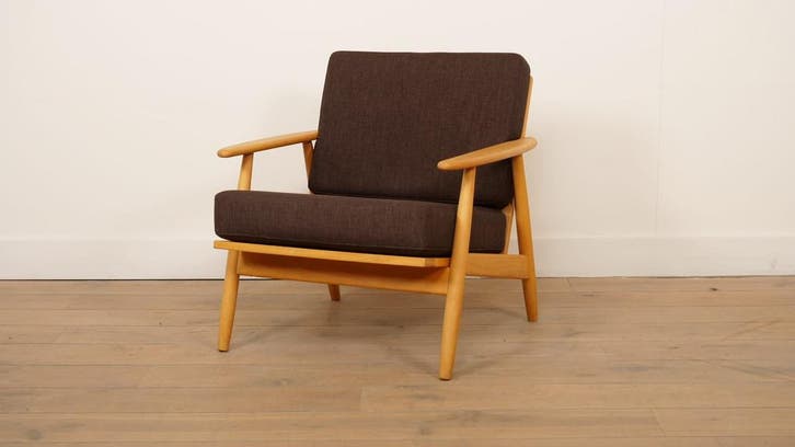 Vintage Deense lounge fauteuil | Bruin | 1960s, Huis en Inrichting, Fauteuils, Ophalen of Verzenden