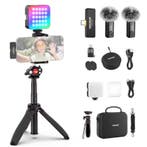 Vlogging Kit RGB LED Draadloze Microfoon Statief Set, Verzenden, Nieuw