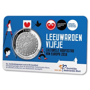5 Euro 2018 Leeuwarden BU Coincard, Postzegels en Munten, Munten | Nederland, Verzenden