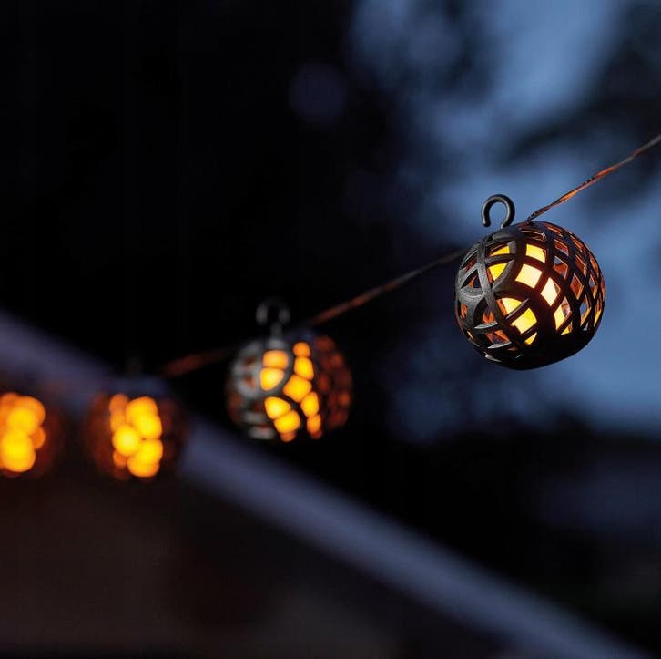 Solar LED slinger - 8 bollen - Flame effect, Tuin en Terras, Buitenverlichting, Ophalen of Verzenden