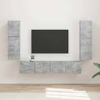 Tv-meubelset Wandgemonteerd 4 pcs Beton Grijs Bewerkt hout, Verzenden, Nieuw