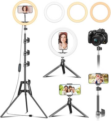 Ringlamp 12 inch met RVS statief | Retourdeal 56% Korting, Ophalen of Verzenden, Nieuw, Lamp of Flitsset
