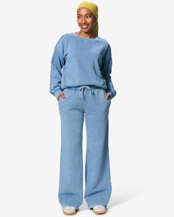 HEMA Damesjoggingbroek Esmee relaxed fit jersey blauw, Verzenden, Nieuw