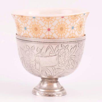 Ottoman Silver Sultan II.Abdülhamid Han Tughra Coffee Cup