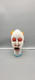 Tête en terre cuite perles - Hoofd - parelhoofd - Bamileke -