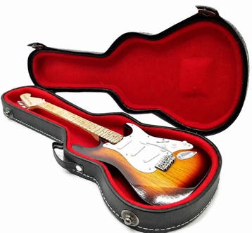 Miniatuur replica gitaarkoffer voor Fender gitaar modellen, Ophalen of Verzenden, Nieuw, Pop, Beeldje of Miniatuur