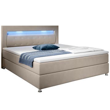 Boxspringbed / Boxspring Vancouver - 120 x 200 cm - Beige -, Huis en Inrichting, Slaapkamer | Boxsprings, Verzenden, Nieuw