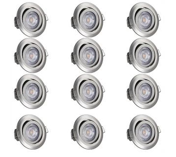 LED Inbouwspots Krog 12 stuks Nikkel Dimbaar (Voor in Huis), Verzenden, Nieuw
