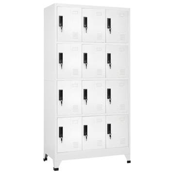 vidaXL Lockerkast 90x45x180 cm staal wit, Verzenden, Nieuw