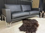 Gispen AD 3 zits bank - Toledo zwart - als nieuw -, Zo goed als nieuw, Driepersoons, Leer