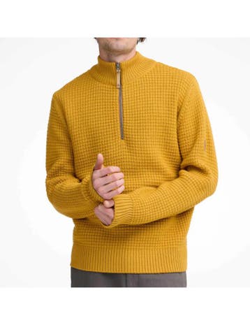 Ivanhoe trui Moritz half zip Autumn Blaze - 100% wol - Geel, Verzenden, Nieuw, Geel