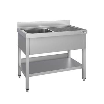 GGM Gastro | RVS spoeltafel ECO - 1200x700mm - met onderblad, Verzenden, Nieuw in verpakking, RVS Meubilair