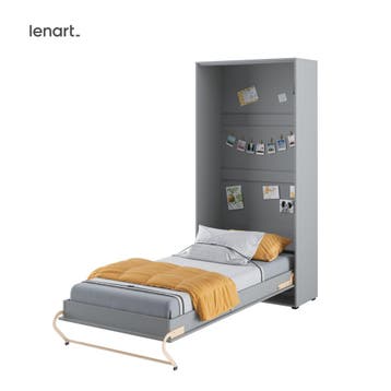 Lenart Bed Concept Pro Verticaal Opklapbed 90x200 - Grijs, Nieuw