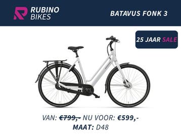 Batavus Fonk 3 Stadsfiets | 25%/€200 Korting | D48 | NIEUW, Ophalen, 47 tot 50 cm, Versnellingen, Batavus